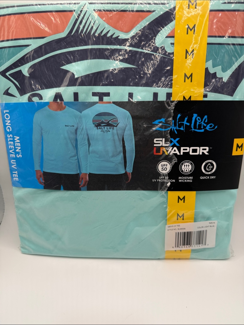 Salt Life Long Sleeve UV Tee in Light Aqua